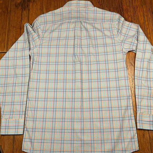 Johnnie-O Prep Formance Men's  Size 16 Multicolor Check Button Long Sleeve Shirt - Picture 9 of 13